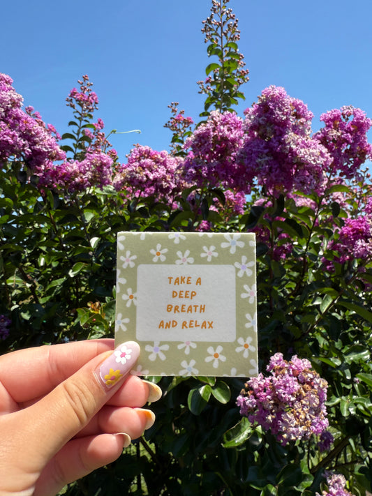 Take a Deep Breath and Relax Sticker☀️🧘🏻‍♀️🌼