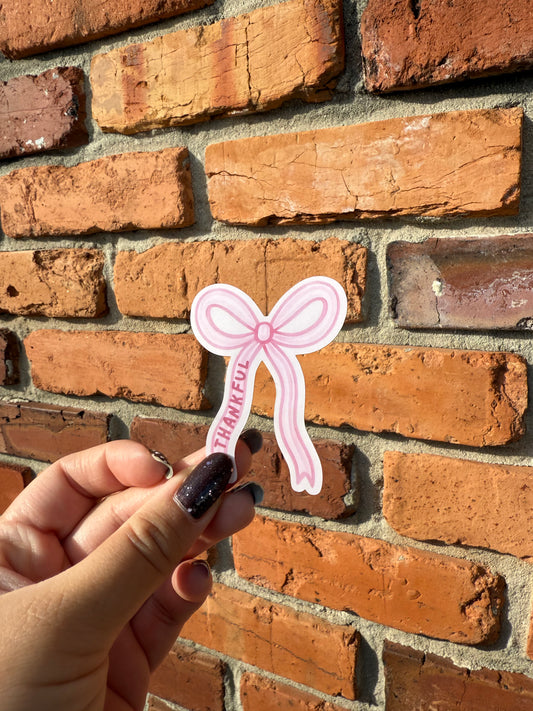 Thankful Bow Sticker