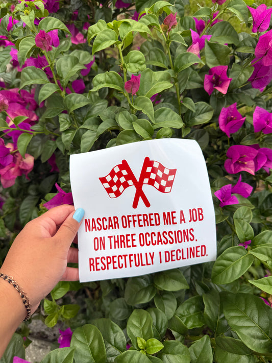 NASCAR decal