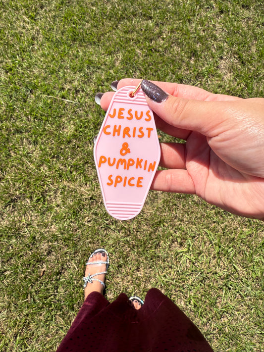Jesus Christ & Pumpkin Spice Keychain